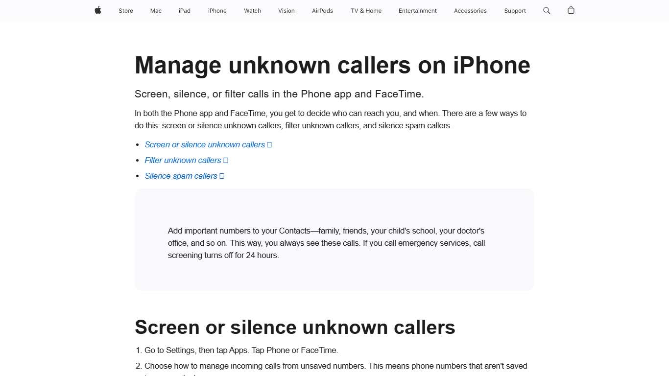 Manage unknown callers on iPhone - Apple Support (CA)